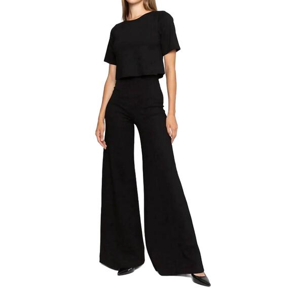 NEW RIPLEY RADER ponte knit short sleeve top in black - Picture 2 of 3